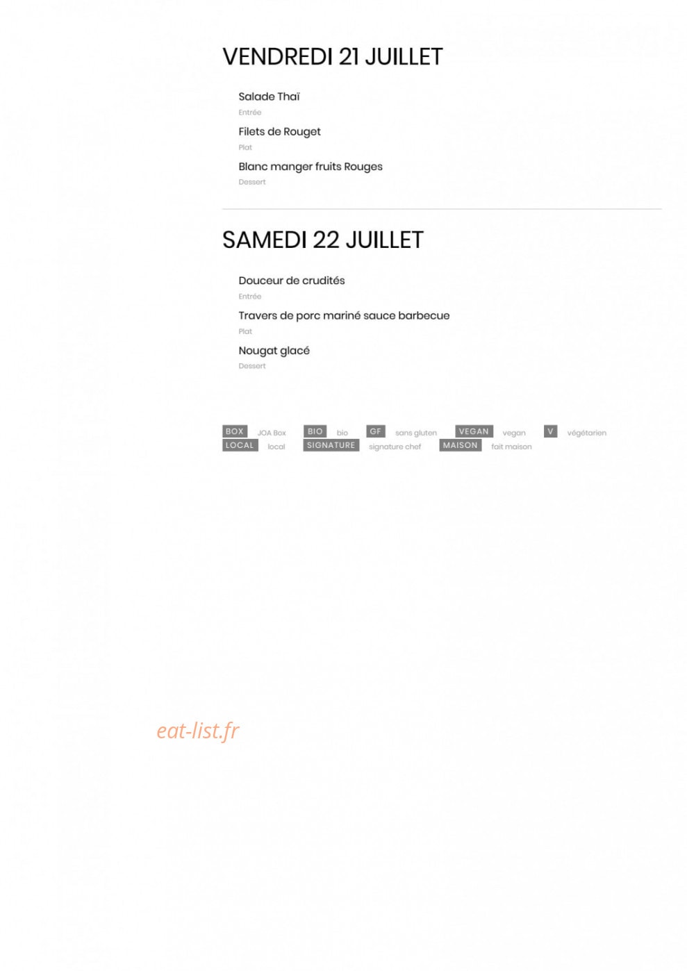 Comptoir JOA — carte page 9