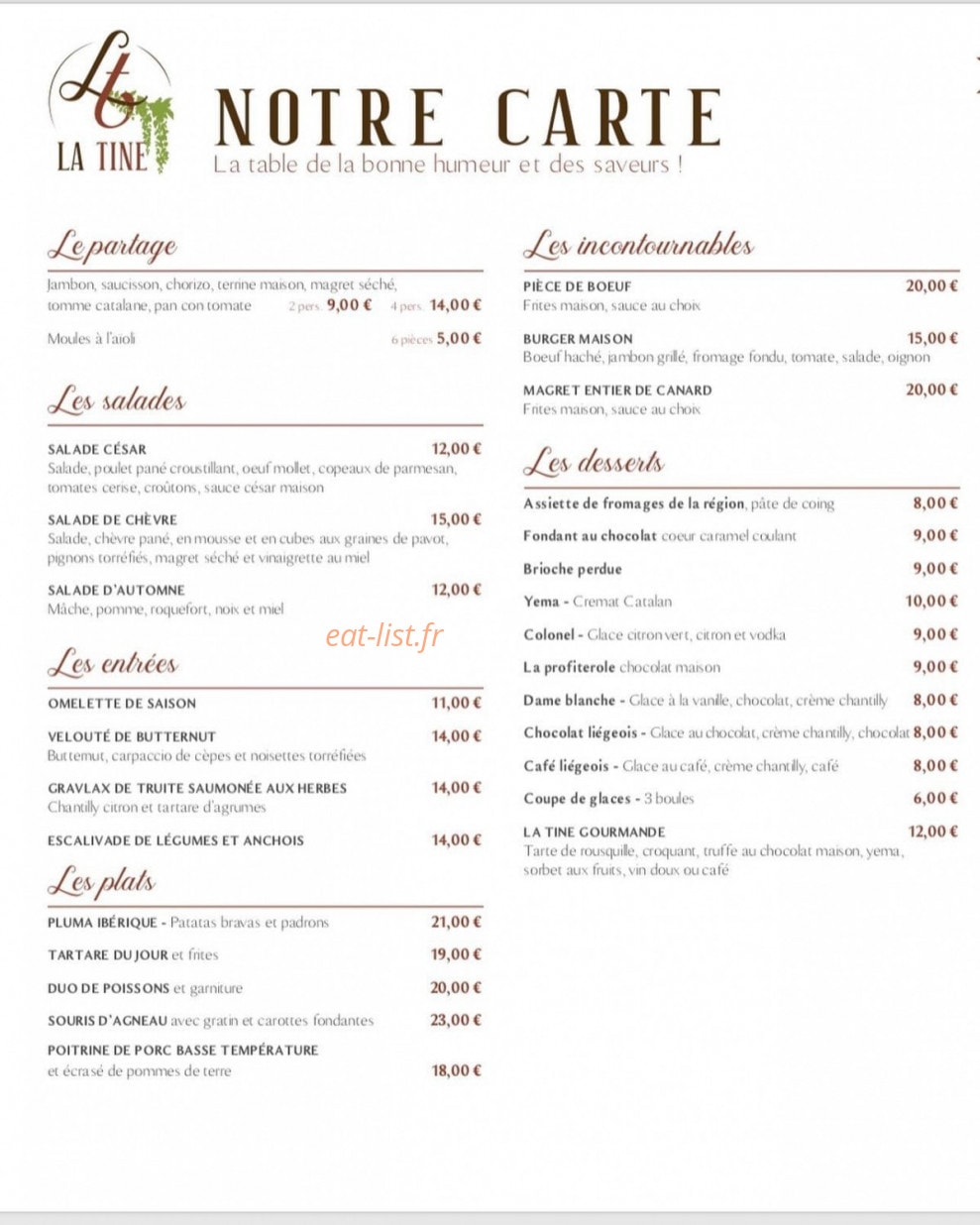 La Tine — carte page 1