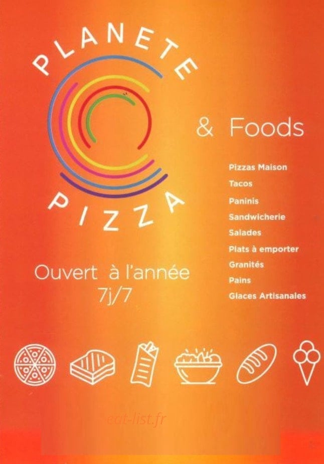 Carte et menu Planete Pizza & Foods Saint Cyprien