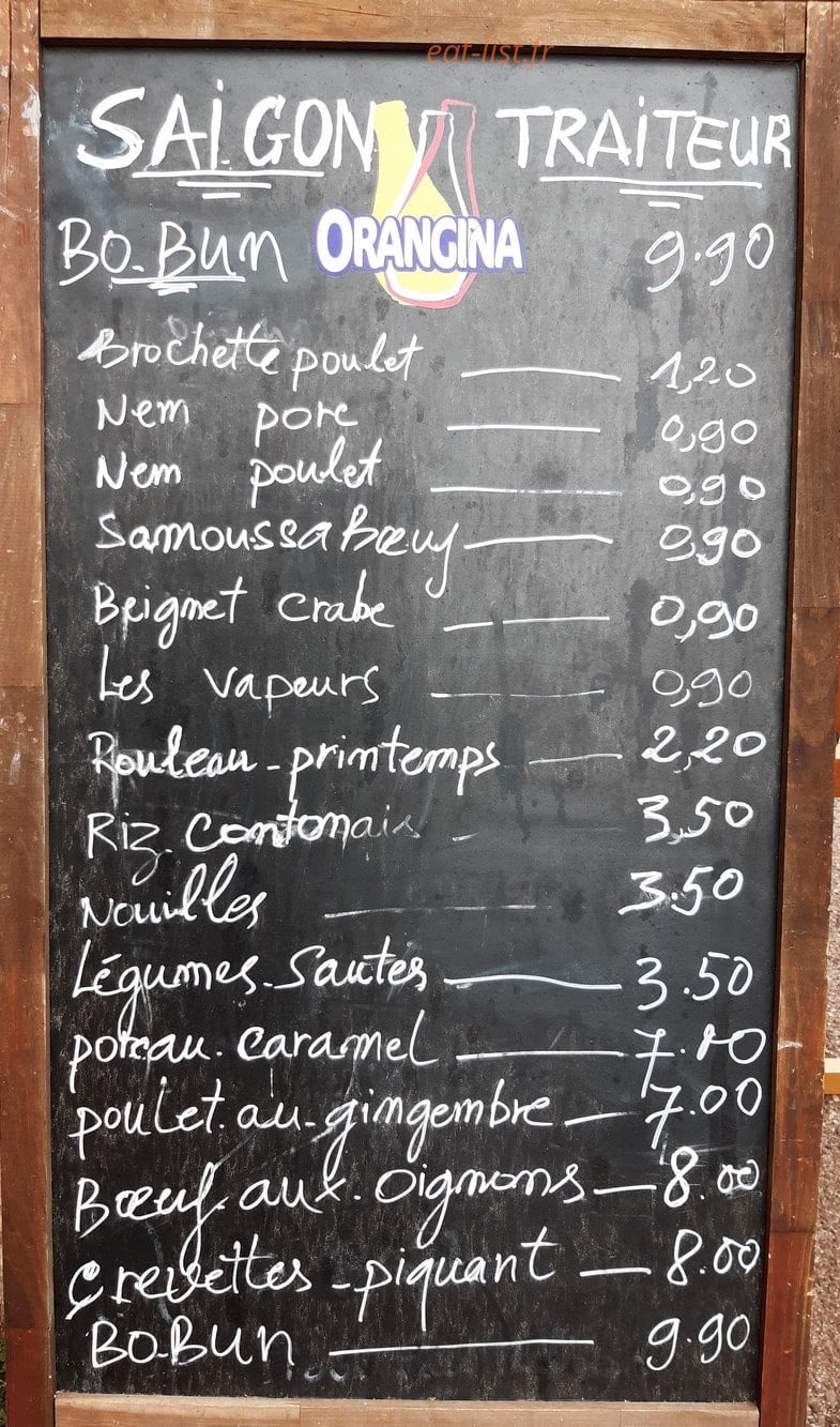 Saigon Traiteur — carte page 1