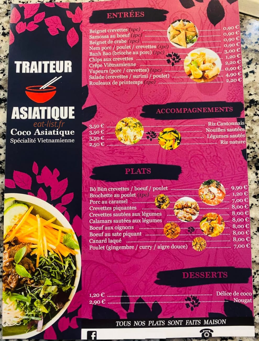 Traiteur Coco Asiatique — carte page 1