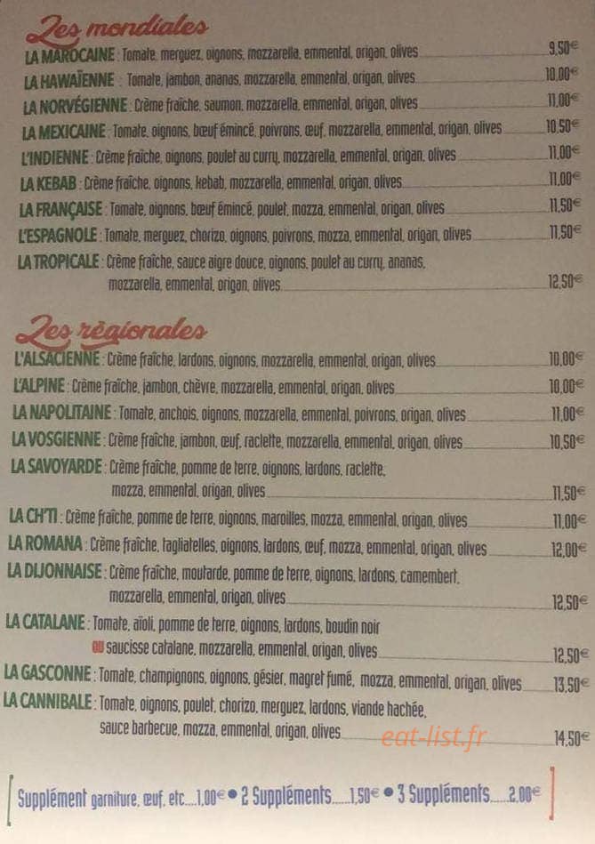 Ulo'pizza — carte page 2