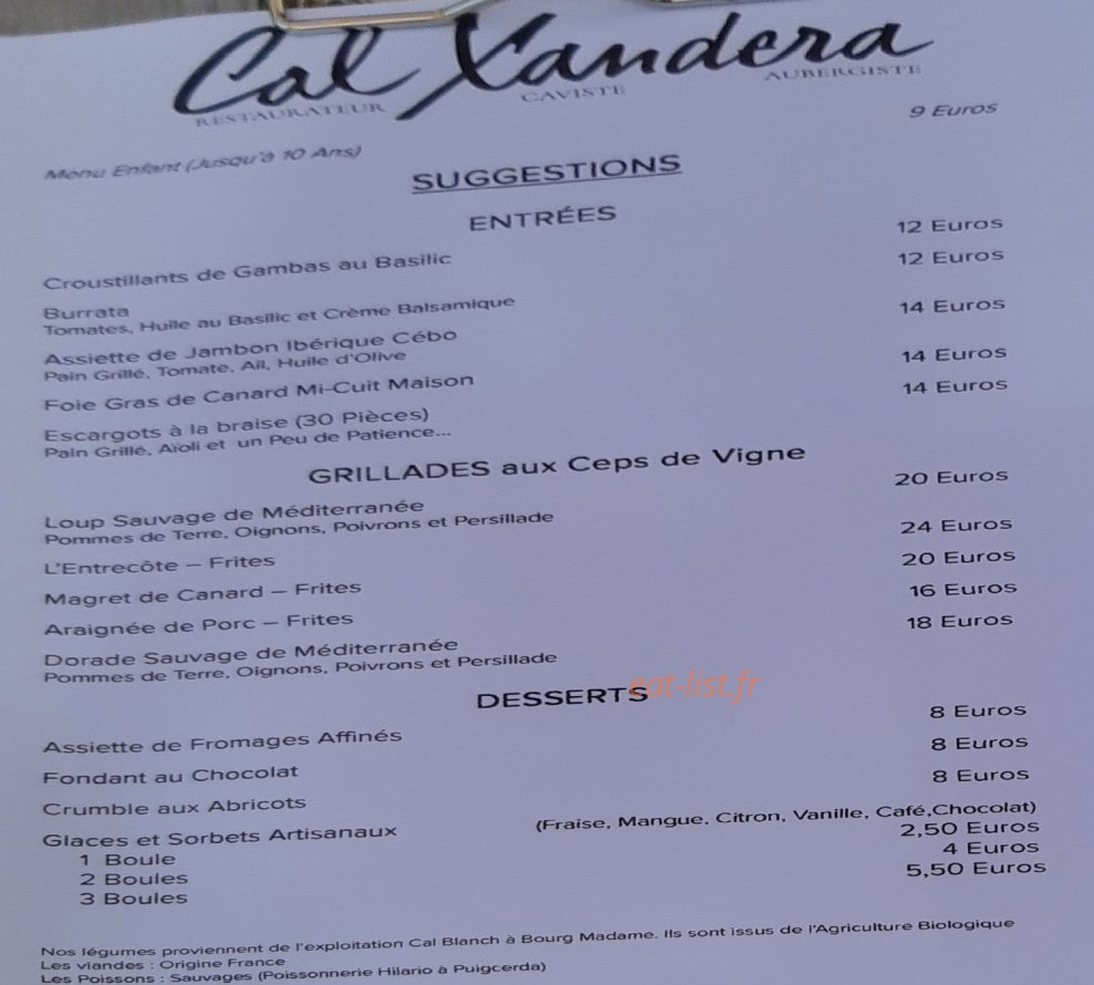 Cal Xandera — carte page 1