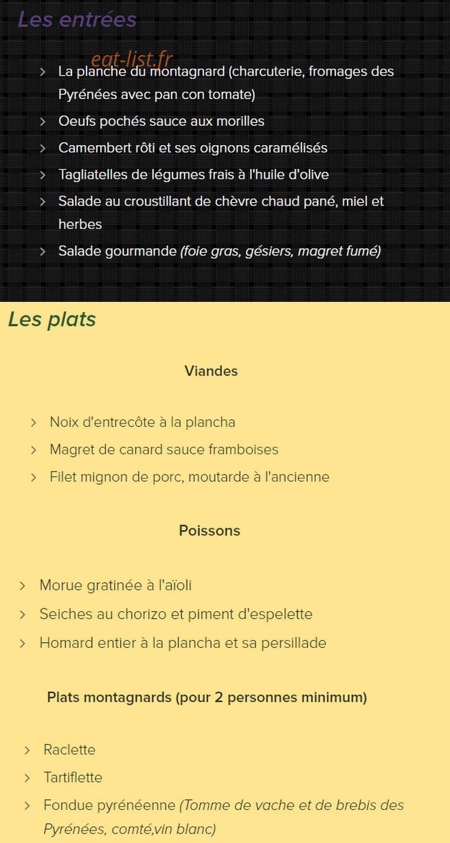 Le Roc Blanc — carte page 1