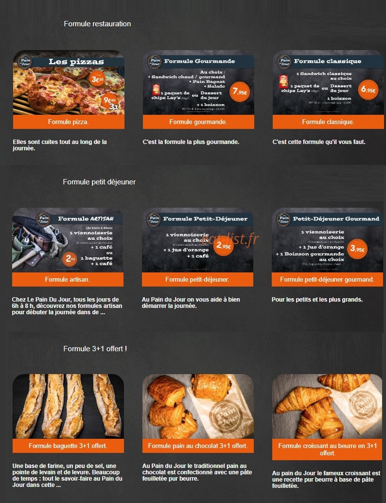 Le Pain du Jour — carte page 7