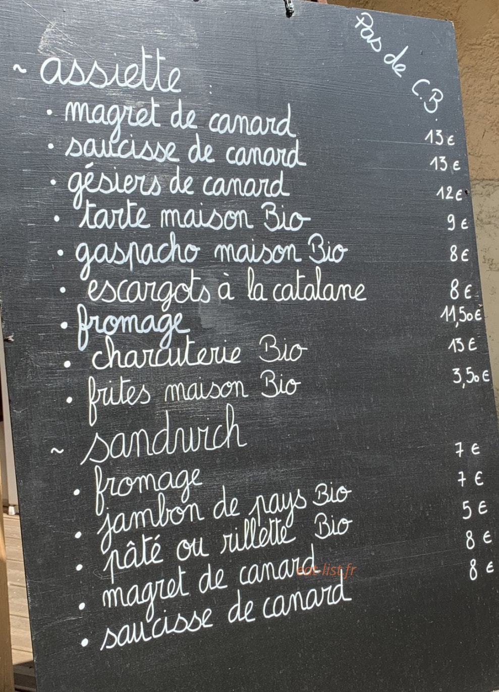 Les Saveurs du Cady — carte page 2