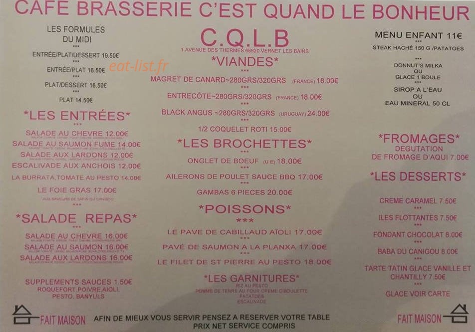 C'est quand le bonheur — carte page 1