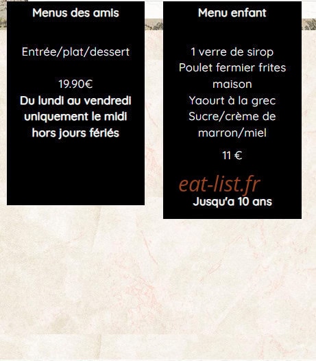 La Table des Amis — carte page 3