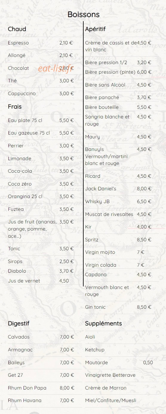La Table des Amis — carte page 5