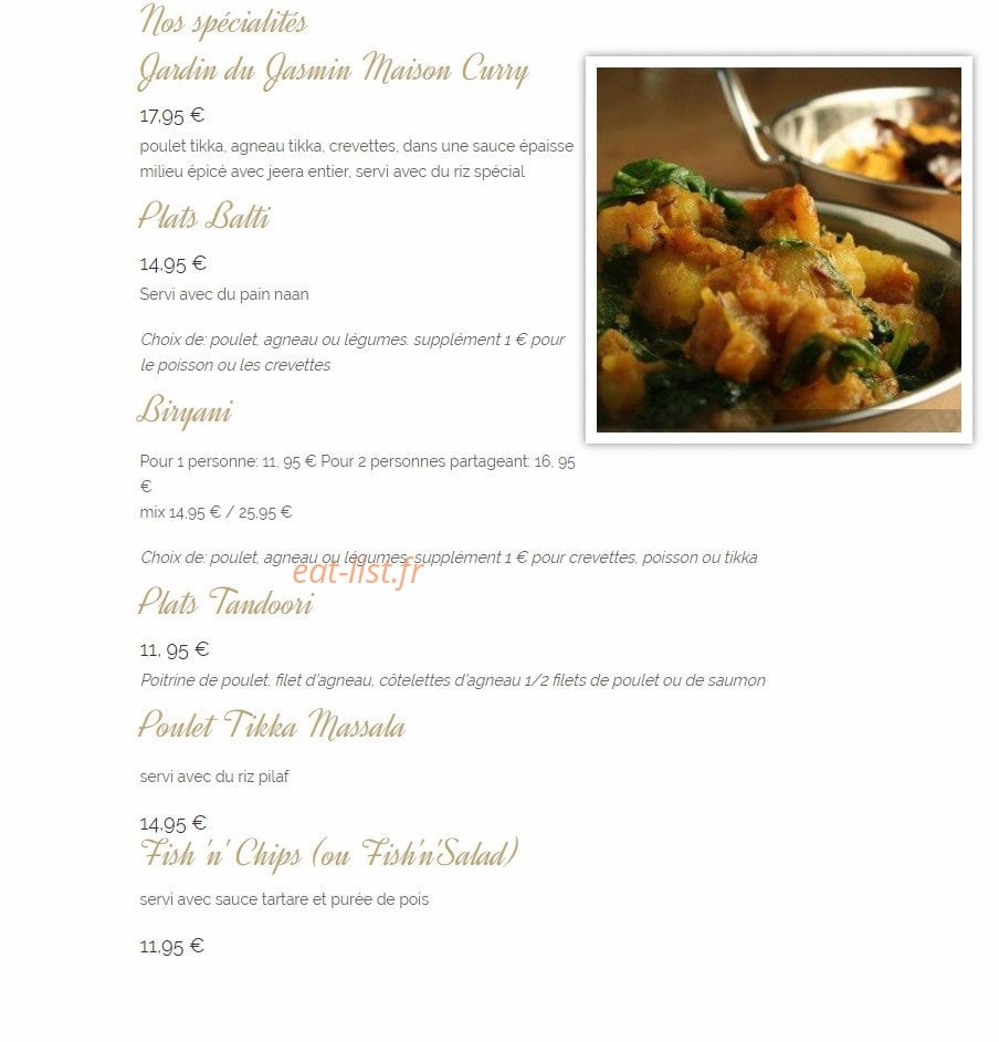 Le Jardin du Jasmin — carte page 7