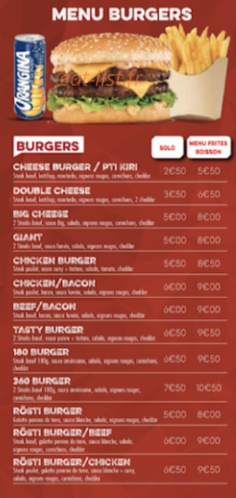 94 Food — carte page 2