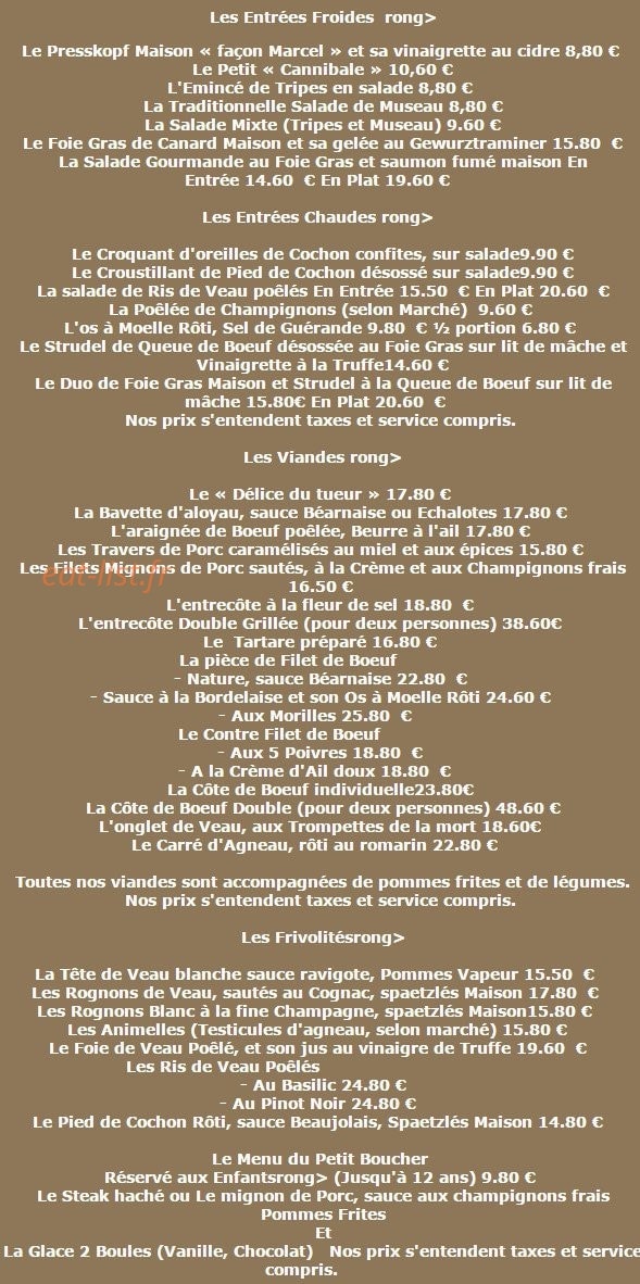 A L'Abattoir — carte page 1