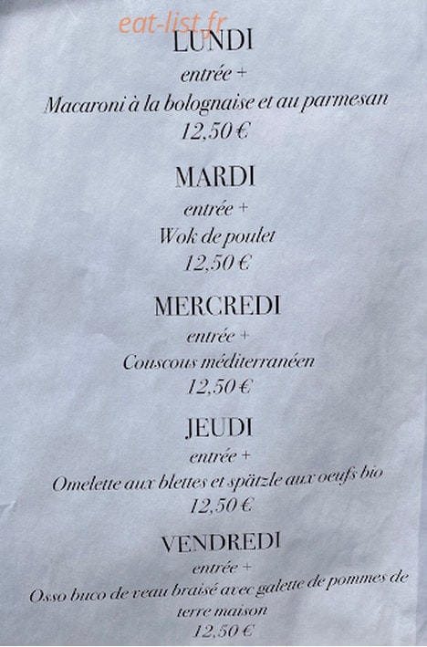 À l’Authentic — carte page 1