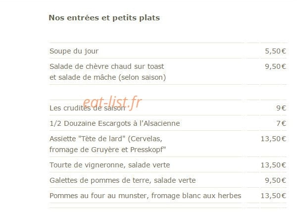A La Tête de Lard — carte page 2