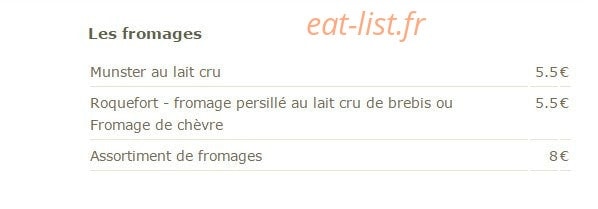 A La Tête de Lard — carte page 4