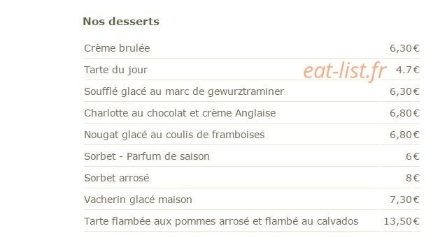 A La Tête de Lard — carte page 5