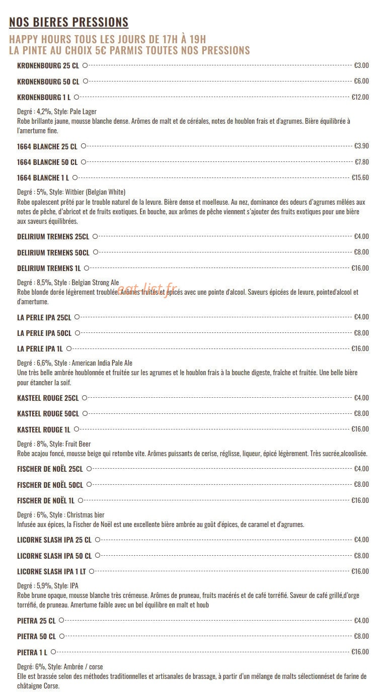 Académie de la Bière — carte page 15
