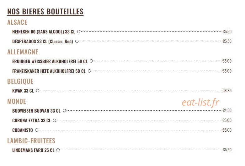 Académie de la Bière — carte page 14