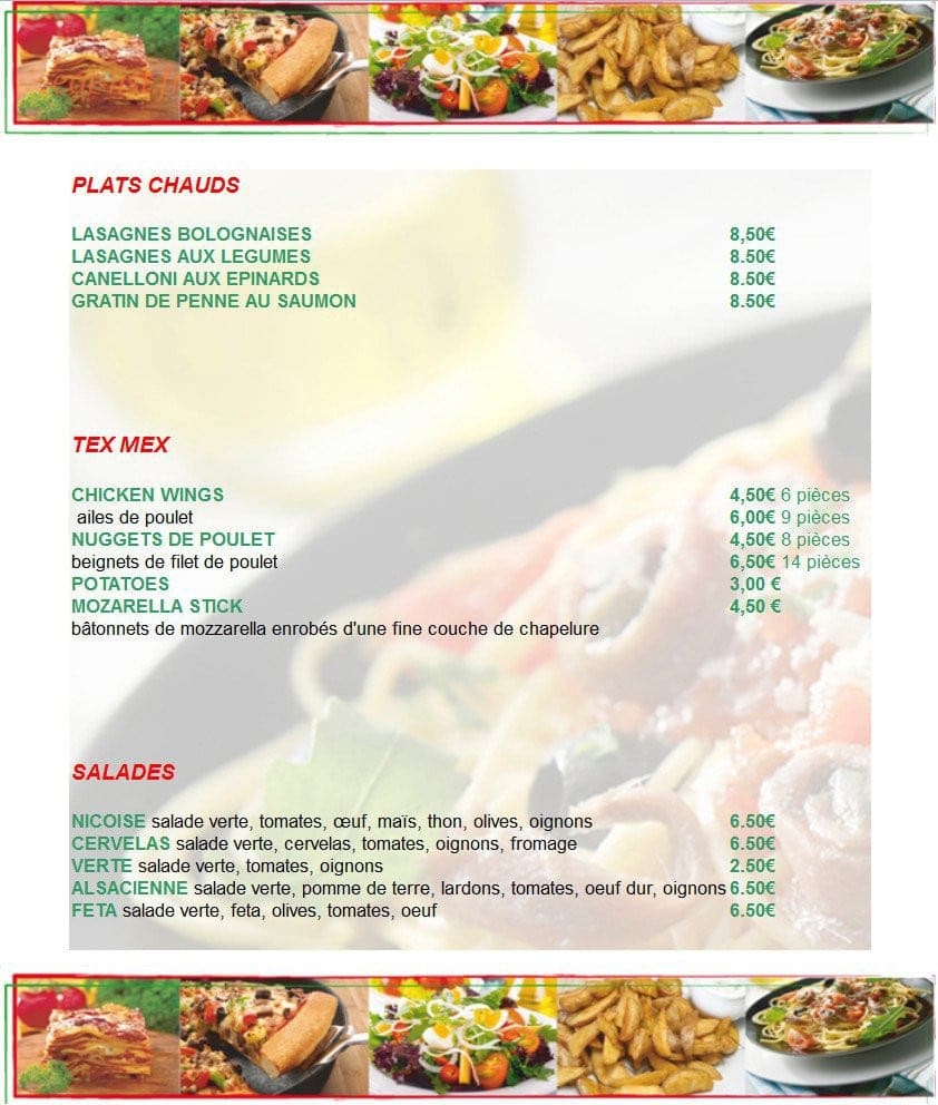 Aldo Pizza — carte page 2
