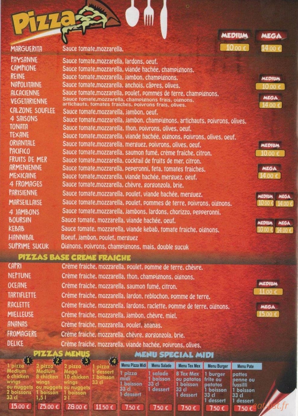 Allo Pizza Pasta — carte page 2