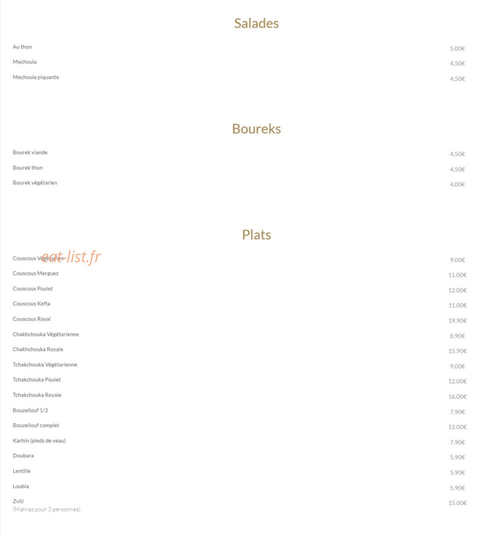 Au Bon Goût de la Braise — carte page 1
