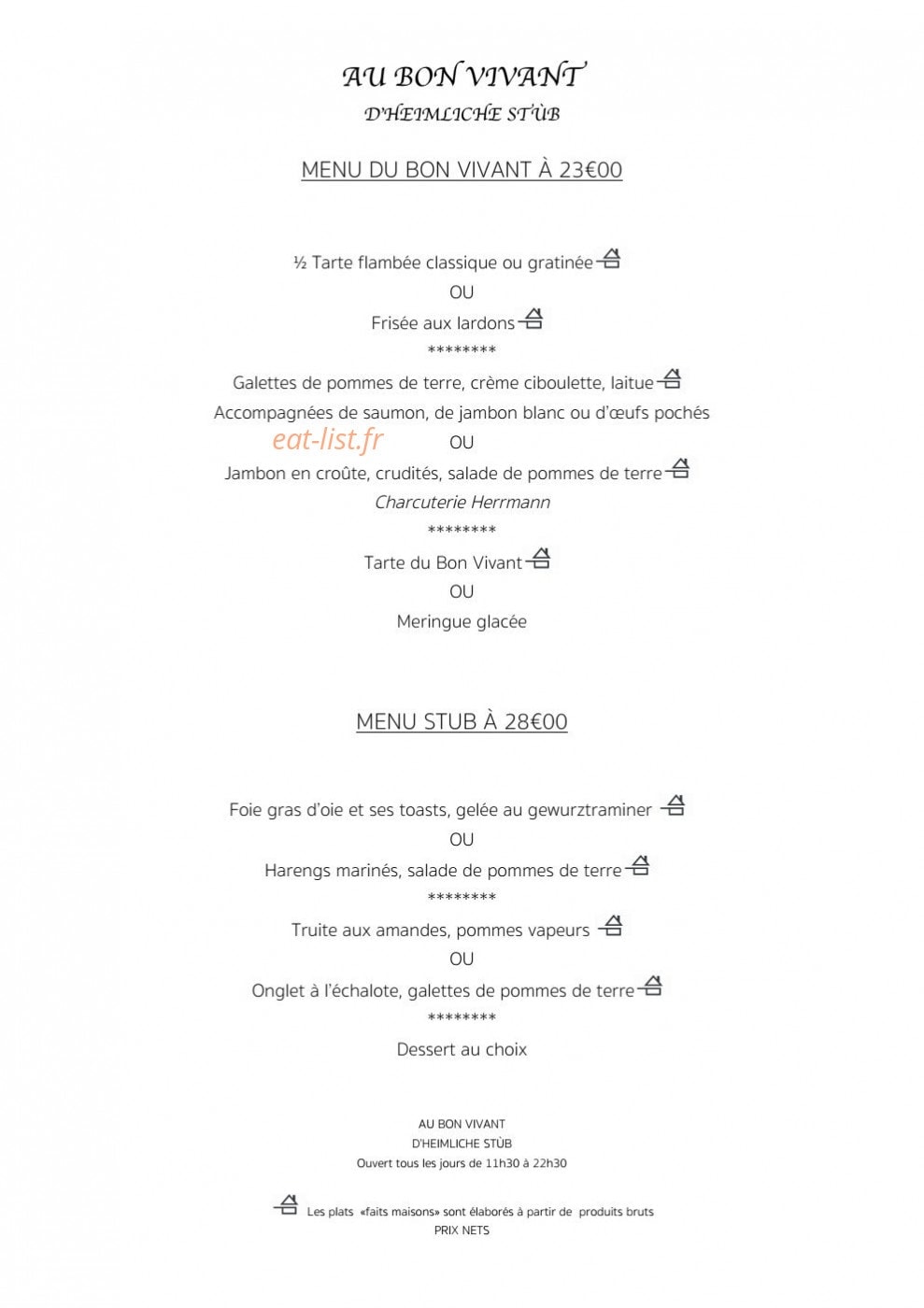 Au Bon Vivant — carte page 5