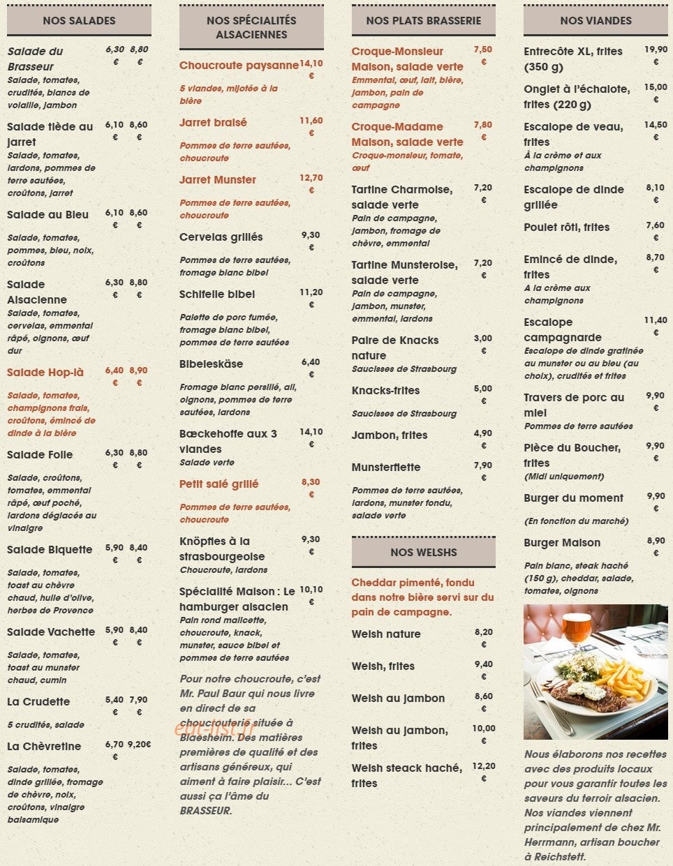 Au Brasseur — carte page 2