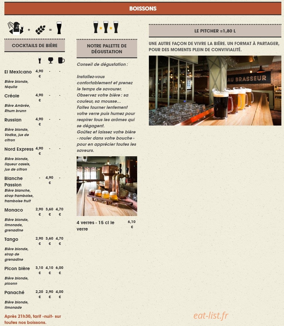 Au Brasseur — carte page 5
