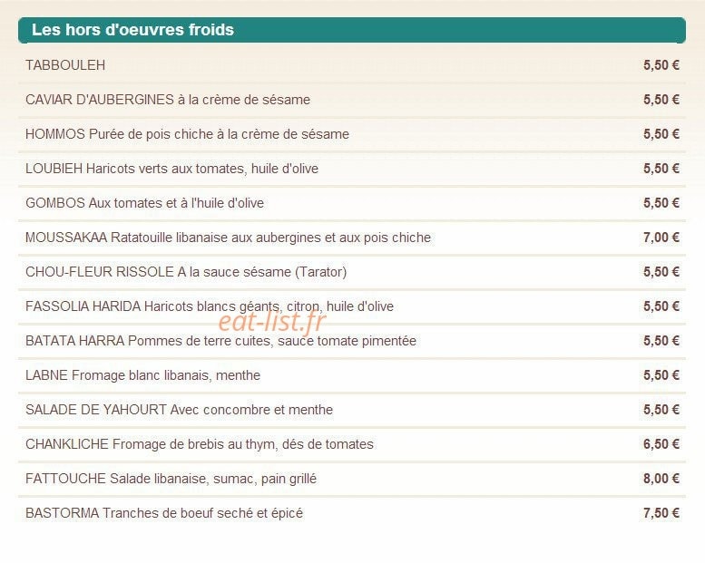 Au Cedre — carte page 2