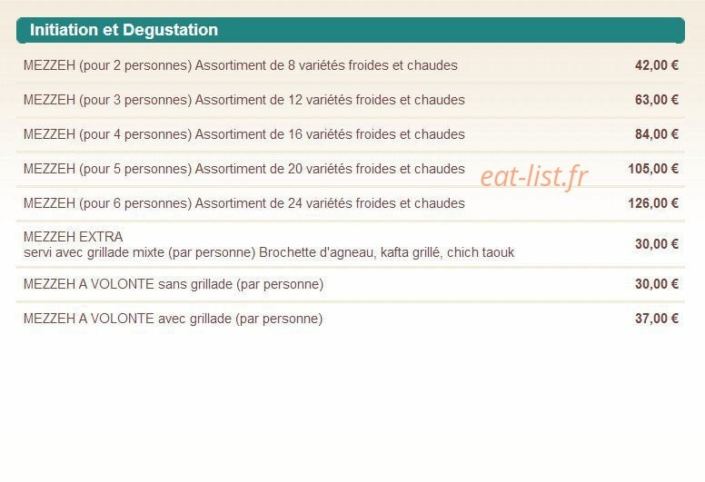 Au Cedre — carte page 6