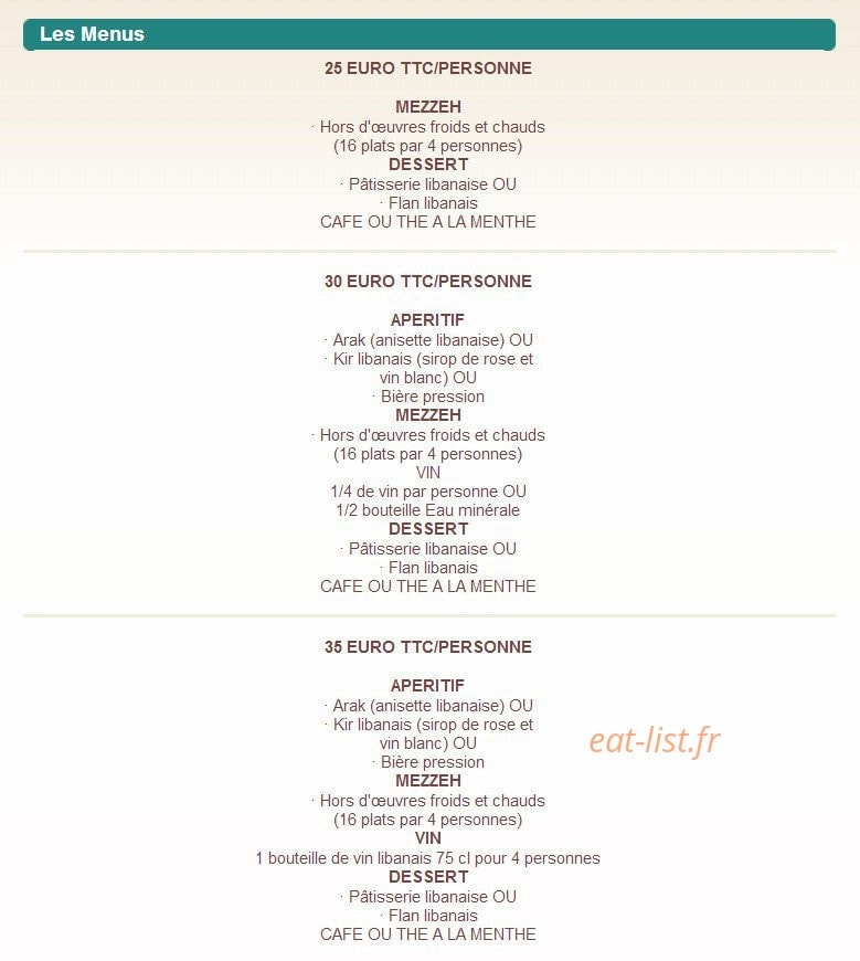 Au Cedre — carte page 4