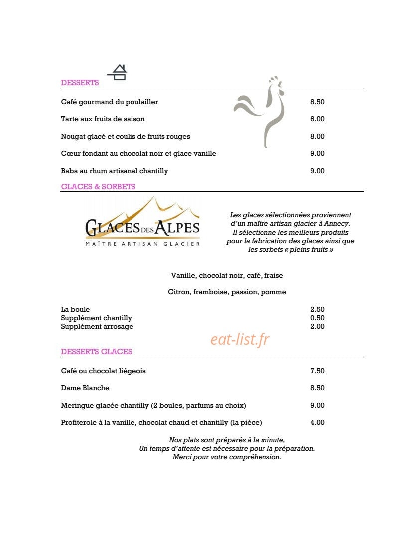 Au Coq Blanc — carte page 3