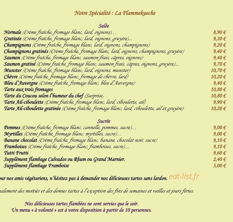 Au Coucou des Bois — carte page 2