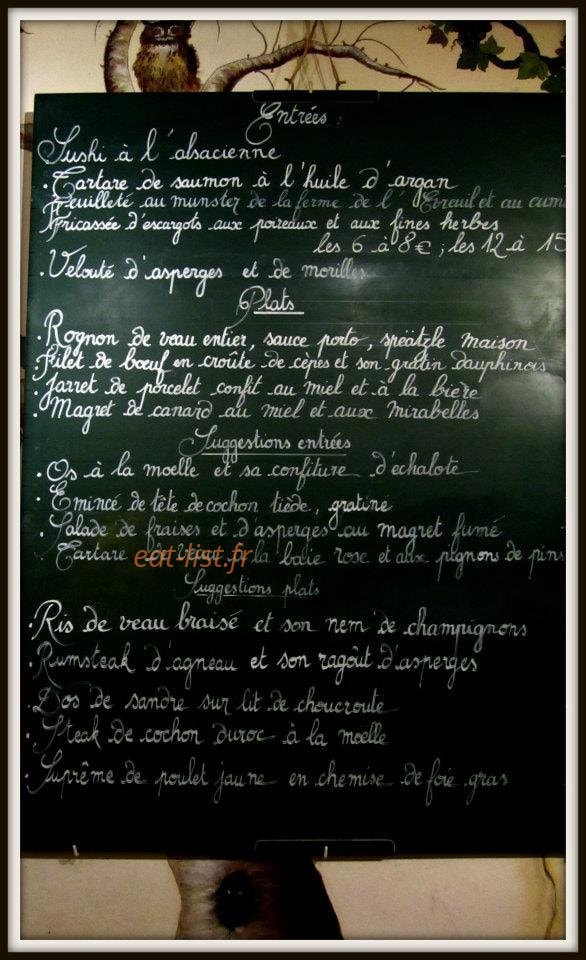Au Cruchon — carte page 1