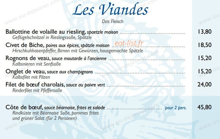 Au Dauphin — carte page 10