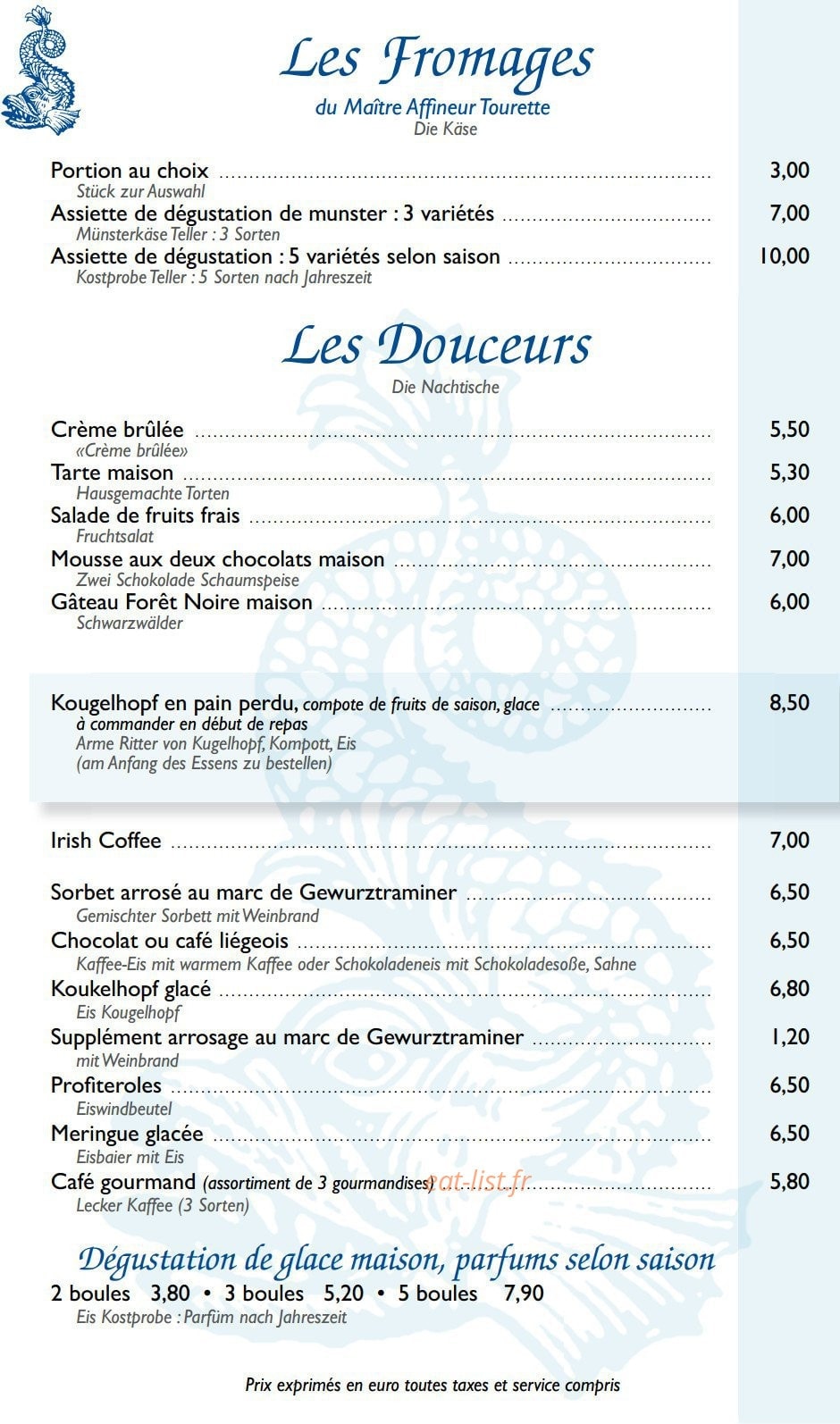 Au Dauphin — carte page 14