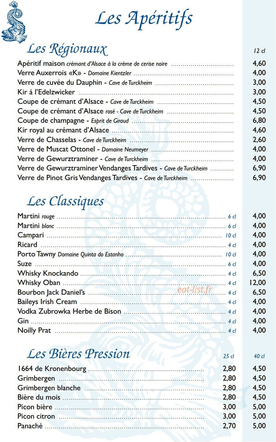 Au Dauphin — carte page 17