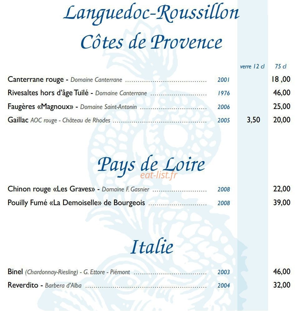 Au Dauphin — carte page 16