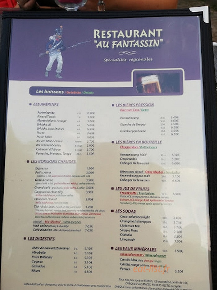 Au Fantassin — carte page 2