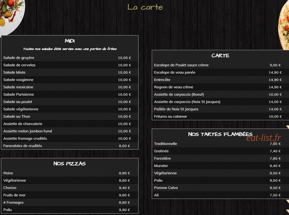 Au Poilu — carte page 1