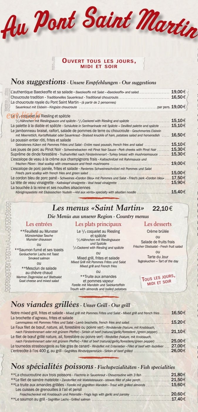 Au Pont Saint Martin — carte page 2