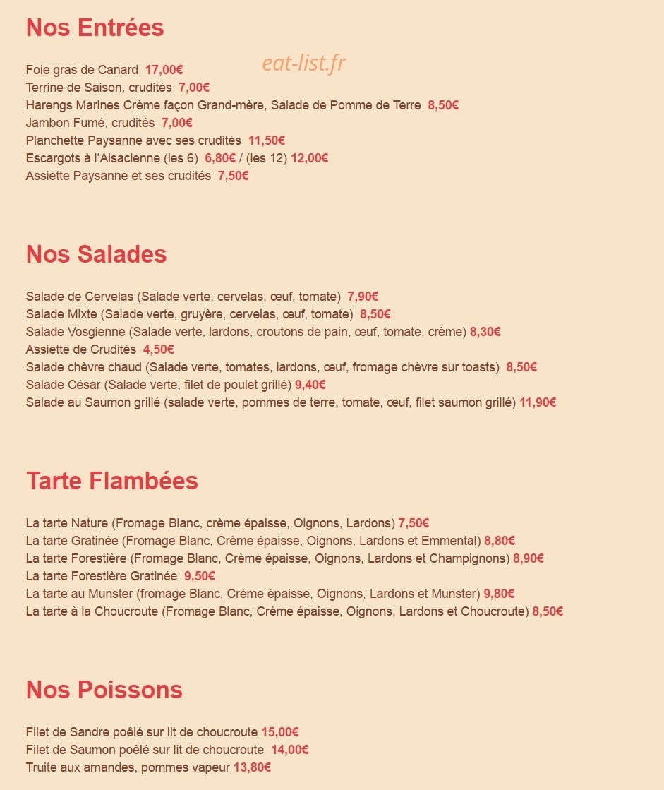 Au Vieux Strasbourg — carte page 1