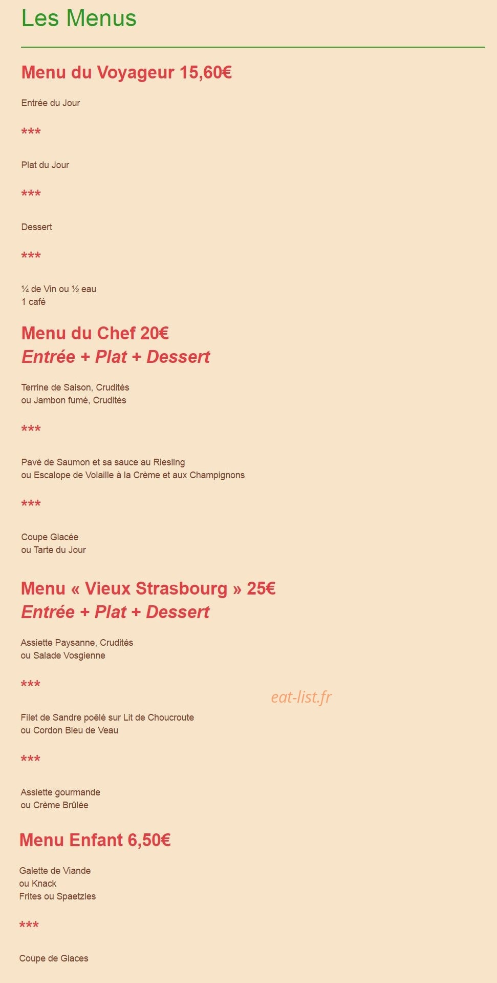 Au Vieux Strasbourg — carte page 3