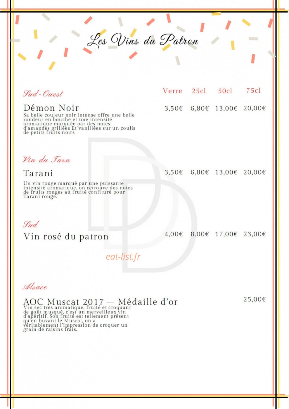 Aux Délices De Didier — carte page 7