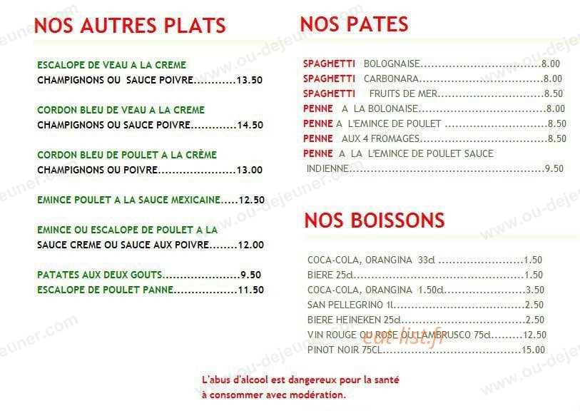 Aux Deux Goûts — carte page 4