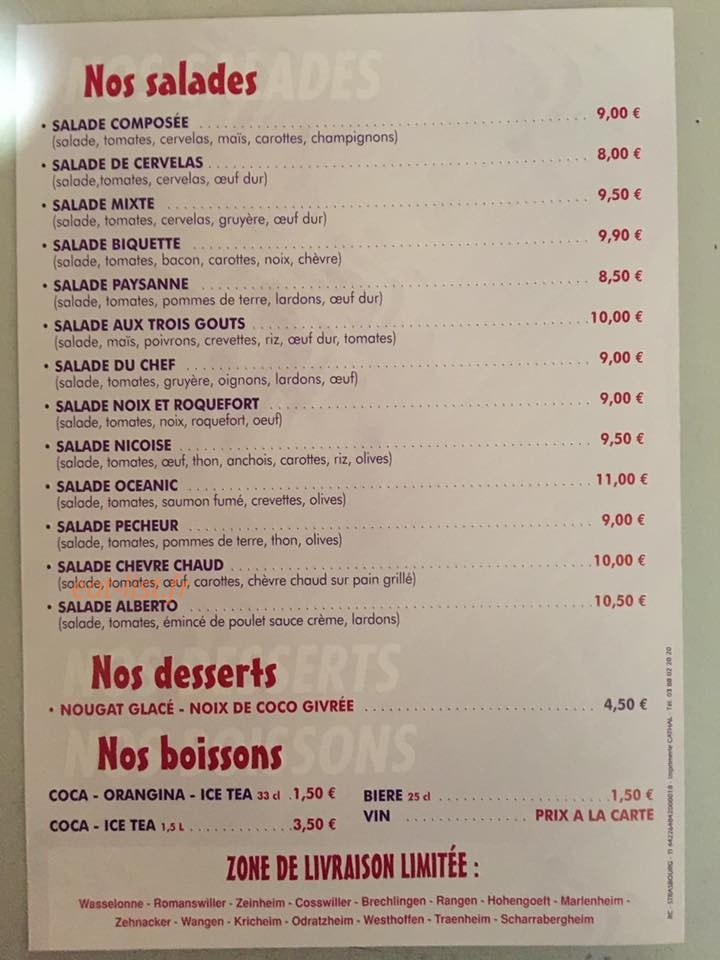 Aux Trois Goûts — carte page 2