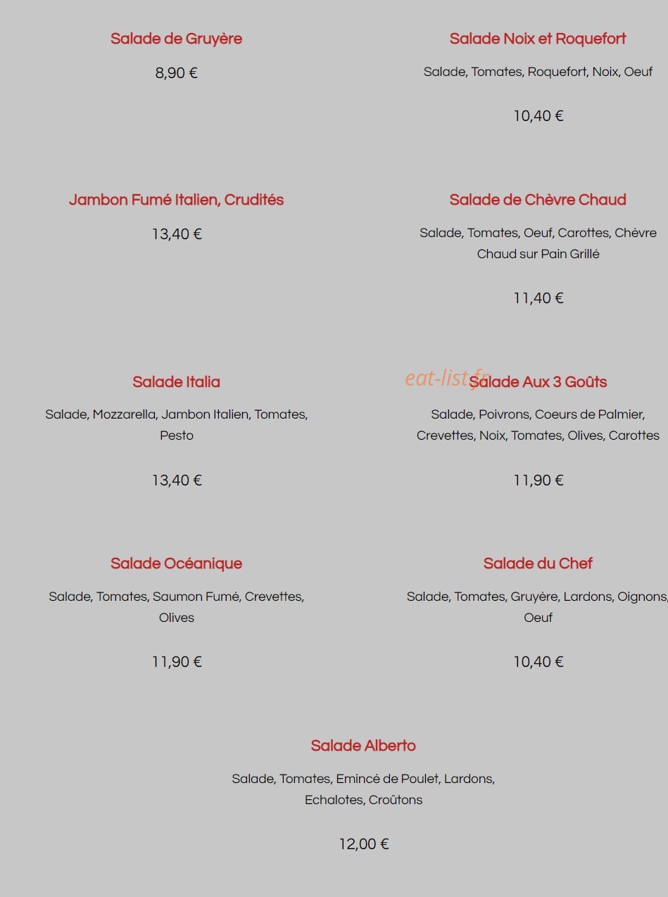 Aux Trois Goûts — carte page 8