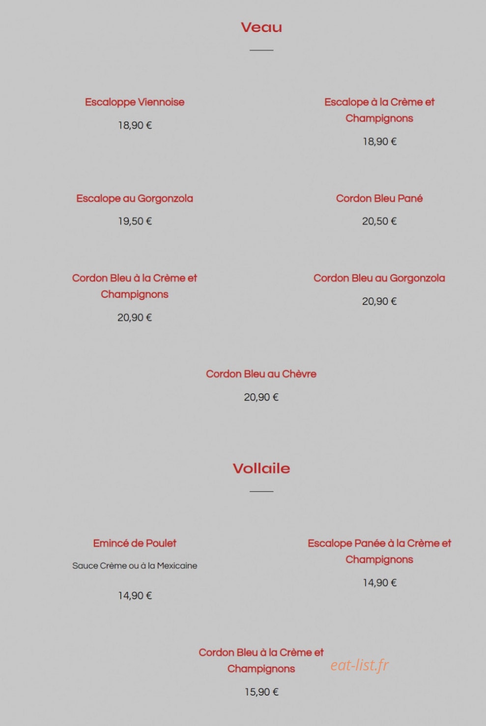 Aux Trois Goûts — carte page 6
