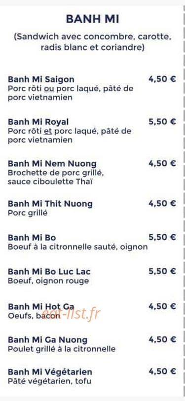 Banh Mi Saigon — carte page 2