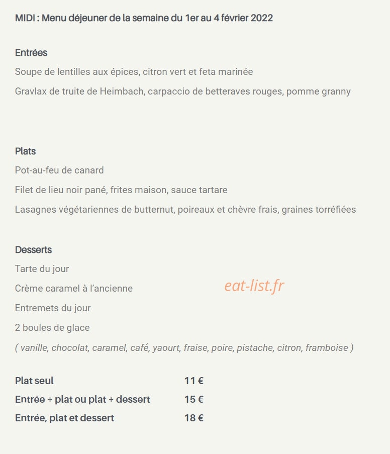 Bistrot Saint Florent — carte page 1